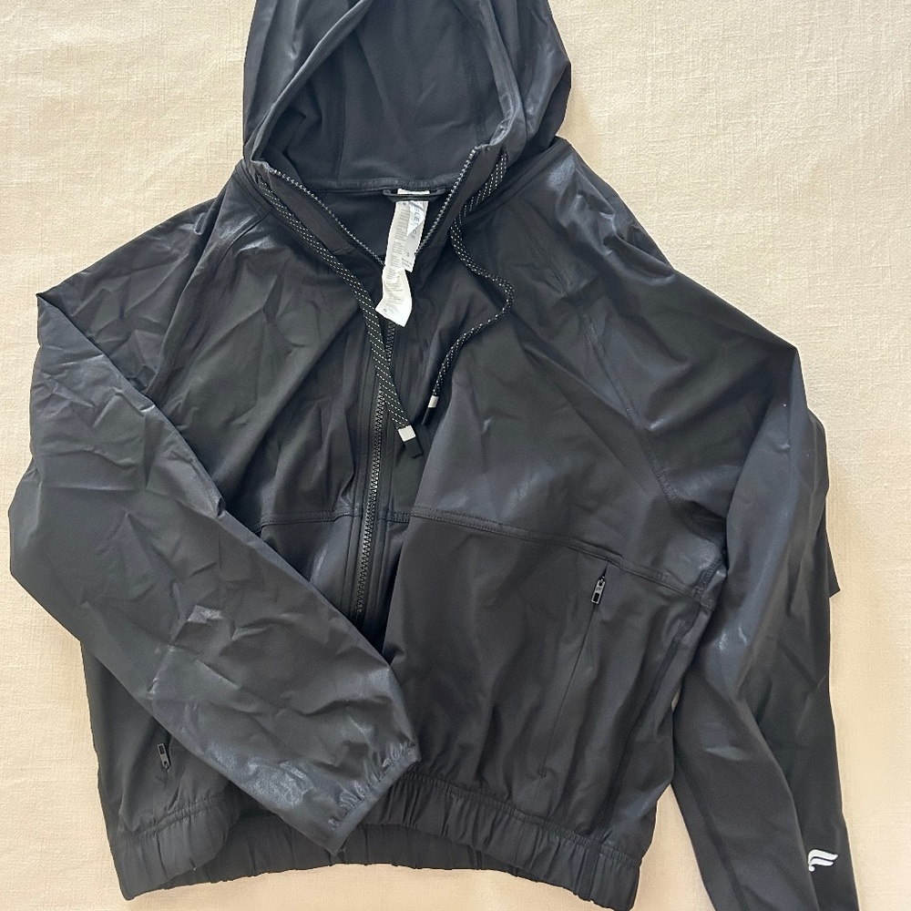 Fabletics The One Jacket in Black Shine